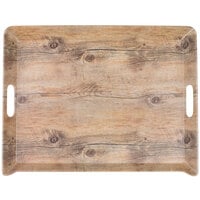 Cal-Mil 3563-47M Hickory Melamine Room Service Tray - 20 inch x 15 1/2 inch x 2 inch