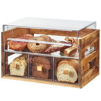 Cal-Mil 3624-99 Madera Rustic Pine 2 Tier Bread Display Case - 20 1/8 inch x 12 3/4 inch x 13 1/8 inch