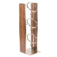 Cal-Mil 3715-46 Mid-Century 3-Cylinder Vertical Flatware / Condiment Display with Brass Accents