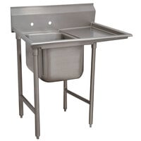Advance Tabco T9-1-24-18R Regaline One Compartment Stainless Steel Commercial Sink with Right Drainboard - 43" Long, 16" x 20" x 12" Compartment