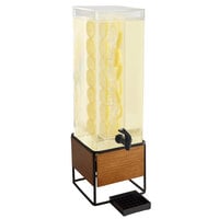 Cal-Mil 3561-3INF-99 Madera 3 Gallon Square Beverage Dispenser with Walnut and Metal Base and Infusion Chamber