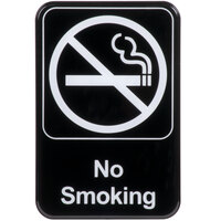 No Smoking Sign - Black and White, 9" x 6"