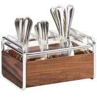 Cal-Mil 3700-49 Mid-Century 3-Compartment Flatware Organizer with Chrome Accents