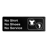 Thunder Group No Shirt, No Shoes, No Service Sign - Black and White, 9" x 3"