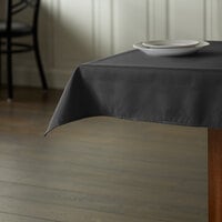 Intedge 36 inch x 36 inch Square Black 100% Polyester Hemmed Cloth Table Cover