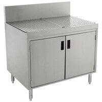 Advance Tabco PRSCD-19-30-M Prestige Series Enclosed Stainless Steel Drainboard Cabinet with Doors and Shelf - 30 inch x 25 inch