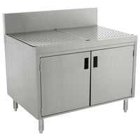 Advance Tabco PRSCD-19-42-M Prestige Series Enclosed Stainless Steel Drainboard Cabinet with Doors and Shelf - 42 inch x 25 inch