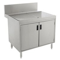 Advance Tabco PRSCD-24-24-M Prestige Series Enclosed Stainless Steel Drainboard Cabinet with Doors and Shelf - 24 inch x 30 inch