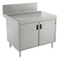 Advance Tabco PRSCD-24-30-M Prestige Series Enclosed Stainless Steel Drainboard Cabinet with Doors and Shelf - 30 inch x 30 inch