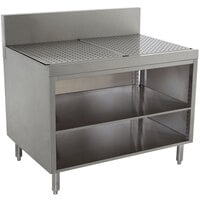 Advance Tabco PRSCO-19-30-M Prestige Series Open Stainless Steel Drainboard Cabinet with Shelf - 30" x 25"