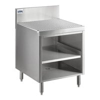 Advance Tabco PRSCO-19-24-M Prestige Series Open Stainless Steel Drainboard Cabinet with Shelf - 24" x 25"