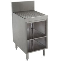 Advance Tabco PRSCO-19-12-M Prestige Series Open Stainless Steel Drainboard Cabinet with Shelf - 12" x 25"