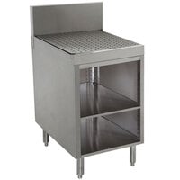 Advance Tabco PRSCO-19-18-M Prestige Series Open Stainless Steel Drainboard Cabinet with Shelf - 18" x 25"