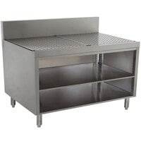 Advance Tabco PRSCO-19-48-M Prestige Series Open Stainless Steel Drainboard Cabinet with Shelf - 48" x 25"