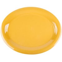 GET OP-135-TY Diamond Mardi Gras 13 1/2" x 10 1/4" Tropical Yellow Oval Melamine Platter - 12/Case