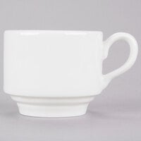Homer Laughlin by Steelite International HL6536000 Pristine Ameriwhite 7 oz. Bright White Stackable China Tea Cup - 36/Case