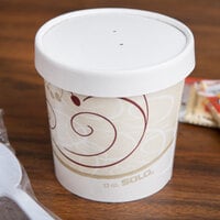 Solo KHSB12A-J8000 Symphony Print 12 oz. Double-Wall Poly Paper Soup / Hot Food Cup with Vented Paper Lid - 250/Case