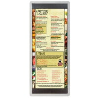 Menu Solutions ALSIN41-ST 4 1/4" x 11" Alumitique Single Panel Brushed Finish Aluminum Menu Board with Top and Bottom Strips