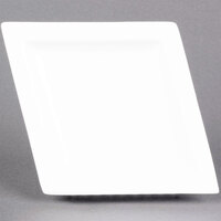 CAC DM-12 White Diamond 9 3/4 inch x 7 1/2 inch Bright White Porcelain Narrow Rim Plate - 24/Case