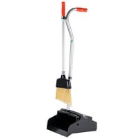 Unger EDTBR Restroom Angled Lobby Broom with Telescopic 36"-46" Handle and Dust Pan