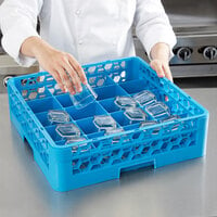 Carlisle OptiClean NeWave Glass Rack with 2 Extenders Carlisle Blue 30-Compartment (Case of 3) RW30-114