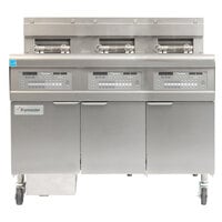 Frymaster FPGL330-6CA Natural Gas Floor Fryer with Three Split Frypots and Automatic Top Off - 225,000 BTU