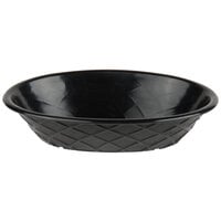 HS Inc. HS1048 9" x 5 1/2" x 2" Charcoal Oval Weave Polyethylene Basket - 24/Case