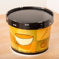 Huhtamaki 60070 64 oz. Black Double Poly-Paper Soup / Hot Food Cup Paper Lid - 250/Case