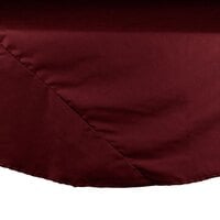 Intedge 83" Round Burgundy Seamed 65/35 Poly/Cotton Blend Hemmed Cloth Table Cover