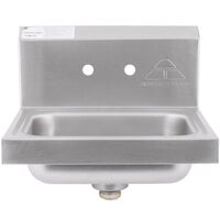 Advance Tabco 7-PS-70 Hand Sink with Two Splash Faucet Holes - 17 inch x 15 inch