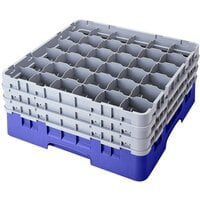 Cambro 36S638168 Blue Camrack Customizable 36 Compartment 6 7/8 inch Glass Rack