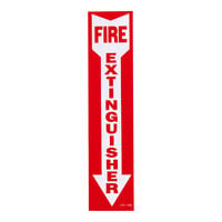 Buckeye Fire Extinguisher Adhesive Label - Red and White, 18" x 4"