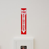 Buckeye Fire Extinguisher Adhesive Label - Red and White, 18 inch x 4 inch