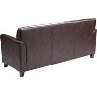 Flash Furniture BT-827-3-BN-GG Hercules Diplomat Brown Leather Sofa with Wooden Feet