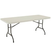Lifetime Folding Table, 30 inch x 72 inch Plastic, Almond - 4/Pack