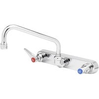 T&S B-1128 Wall Mounted Workboard Faucet with 12 inch Swing Spout, 2.2 GPM Aerator, 8 inch Centers, and Lever Handles