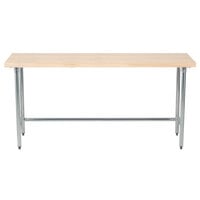 Advance Tabco TH2G-246 Wood Top Work Table with Galvanized Base - 24 inch x 72 inch