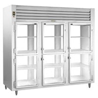 Traulsen RHT332WPUT-HHG Stainless Steel Three Section Glass Half Door Pass-Through Refrigerator - Specification Line