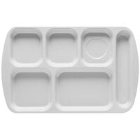 GET TR-151 White Melamine 10 inch x 15 1/2 inch Right Hand 6 Compartment Tray - 12/Pack