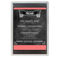 Menu Solutions ALSIN46-ST 4" x 6" Alumitique Single Panel Brushed Finish Aluminum Menu Board with Top and Bottom Strips