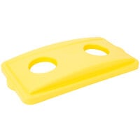 Continental 7316YW Yellow Rectangular Wall Hugger Recycle Bottle / Can Lid