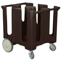 Cambro DC1225131 Poker Chip Dark Brown Dish Dolly / Caddy with Vinyl Cover - 4 Column