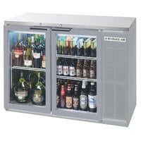 Beverage-Air BB48HC-1-G-S-27 48 inch Stainless Steel Counter Height Glass Door Back Bar Refrigerator