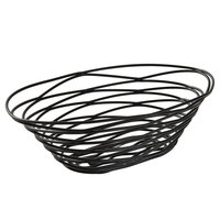American Metalcraft FRUB18 Oval Black Birdnest Basket - 9 inch x 6 inch x 3 inch