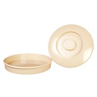 Thunder Group NS608T Nustone Tan Melamine Tortilla Server with Lid 8 1/4 inch - 12/Pack