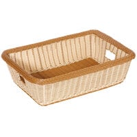 GET WB-1516-TT Designer Polyweave 22" x 15 1/2" x 6" Two-Tone Rectangular Plastic Basket - 6/Pack