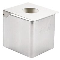Edlund CSR-016W Stainless Steel 1/6 Size Cold Food Pan with White Insert, Lid, and Lid Hole