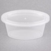 Pactiv Newspring E503 ELLIPSO 3 oz. Oval Souffle / Portion Cup with Lid - 500/Case