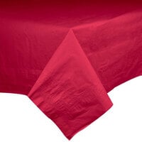 Hoffmaster 220411 54 inch x 54 inch Cellutex Red Tissue / Poly Paper Table Cover - 50/Case
