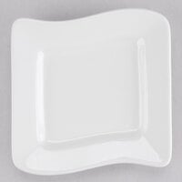 Tuxton BPZ-063C 6 5/8 inch x 6 3/8 inch Porcelain White Wave China Plate - 12/Case
